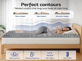 Giselle Bedding 8cm Memory Foam Mattress Topper 7-Zone Graphite King Single MATTRESS-TOP-7Z-8-GY-KS