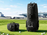 Everfit Golf Travel Bag Flight Cover Foldable Soft Case Wheels Black GOLF-B-BAG-TRAVEL-BK