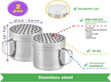 10 14oz o each Metal Salt Pepper Dredge Parmesan Cheese Shakers - with Handles and Caps V1259-DP01-F-537