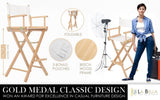 Director Movie Folding Tall Chair 76cm Beech WOOD HUMOR V274-FT-6015DC-WD