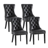 1 Set of 4 Artiss Dining Chairs Black Leather UPHO-C-DIN-1061-BKX4