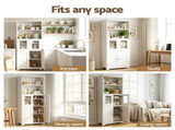 Artiss Buffet Sideboard Cabinet Pantry Kitchen Bathroom Storage Cupboard 160cm FUR-U-SID160-WH-AB