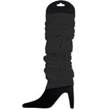 12 LEG WARMERS Knitted Womens Neon Party Knit Ankle Fluro Dance Costume 80s BULK - Black V563-BR-12NNLEGWRMR-BLK