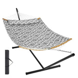 Two Person Hammock with Stand Included, Double Hammock with Curved Spreader Bar and Detachable V952-HFDCHBSXHWTXFST1WV0