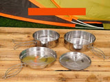 pcs Stainless Steel Pots/Frying Pan/Lid for Outdoor Camping Cooking V1237-ZY-203-3623