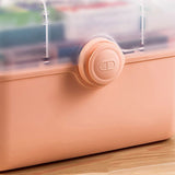 Medicine Storage Box Plastic Multi Layer Large Capacity Medicine Cabinet for Household Pink V1294-YM0716-3117220183214