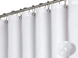 Shower Curtain - Waffle Shower Curtain - 180 x 200 cm - White Shower Curtain - Textured Fabric V1259-DP01-BO-32