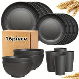 Eco-Friendly Wheat Straw Dinnerware Stackable Design with Natural Texture, Illuminating the V1102-XMJTZ001