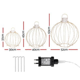 Jingle Jollys Christmas Lights 320 LED Fairy Light 3pcs Ball Decorations Set XMAS-MOT-BALL01-WARM