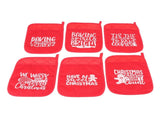 6Pcs Christmas Pot Holders with Pocket Heat Resistant Hot Pad Oven Mitts Cookie Bag Christmas Pot V1294-YM0512-3115220143811