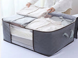 4Pcs Gray Quilt Storage Bag Organizer Large Capacity Breathable House Moving Clothes Packing Bag V1294-YM0703-3117230044311