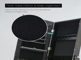 Mirror Jewellery Cabinet Organiser 2 Drawers LOWE 146cm BLACK V274-FT-2D-146BK