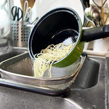 Over Sink Expandable Stainless Steel Colander, Fine Mesh Strainer Basket with Rubber Grip Handles V1189-LC-AMZ-00076