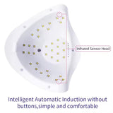 UV LED Nail Lamp 54W with 10s 30s 60s 99s Timer, White V1237-ZY-506-0036