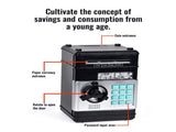 2-Piece Dark Blue Smart ATM Piggy Banks - Kids Electronic Money Safe with Password Lock & Auto-Roll V888-ELOSUNG39504
