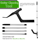 Extendable Gutter Cleaning Tool with L-Shaped Scoop Head and Hanging Hook for Removing Leaves and V1341-ZY-QEZE7J2F-SILVER