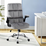 Artiss Office Chair Velvet Seat Racing Gaming Computer Desk Chairs Armrest Grey OCHAIR-H-FZ40-GY