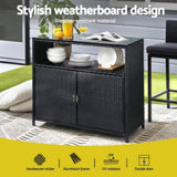 Gardeon Outdoor Storage Cabinet Box Garage Wicker Shed Tools Shelf Chest Garden OSC-CABI-RAT0519-BK