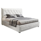 Artiss Bed Frame Double Size Gas Lift White TIYO BFRAME-F-TIYO-D-WH-ABC