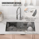 Kitchen Sink, 304 Stainless Steel Drop-In Sinks, Undermount Single Bowl Basin with Accessories V952-QRSSCTXPDCY32WYR7V0