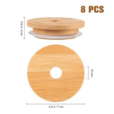 Bamboo Jar Lids Smooth Edges Excellent Sealing Performance 8Pcs V1366-AZ2-W-18714