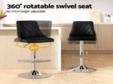 Artiss 4X Bar Stool Wood Swivel Adjustable Kitchen Counter Stool Leather Black BA-TW-T4061-BKX4