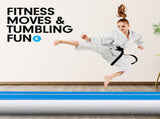 Powertrain 4m Airtrack Tumbling Mat Gymnastics Exercise Air Track with Pump IFM-0401-BUWH-IFP