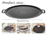 Nonstick Korean Grill Pan 14.17 Inch Round BBQ Griddle Pan, Heavy Duty Baking Tray Stove Top V1192-AZ-W-26257