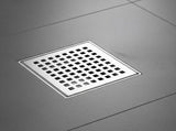 10x10cm Square Shower Drain with Grid Pattern Grate 304 Stainless Steel, CUPC Certified with Hair V63-955561