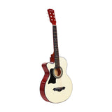 Alpha 38 Inch Acoustic Guitar Wooden Body Steel String w/ Stand Left Handed GUITAR-D-38-NAT-LF-CAPO