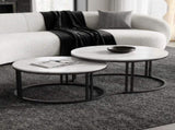 Interior Ave - Premier Nested Coffee Table Set - White Marble Stone V355-IA-CT13-MB
