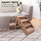 Furtastic Foldable Pet Stairs 50cm Dog Ladder Cat Ramp with Non-Slip Mat for Indoor Outdoor PTS-EJE-433-BR