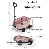 Pink Compact Foldable Pet Stroller for Dogs and Cats Lightweight Travel Pushchair for Small Pets, V888-ELOSUNG13218