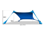 Wallaroo Beach Tent Canopy Sunshade 2m x 2m - Blue BCH-TNT-2X2-BU