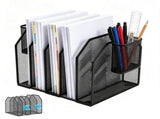 Black 7 Section Desktop File Sorter, Easy to Assemble, Sturdy and Lightweight for Letter A4 Folder V1366-AZ2-W-15520