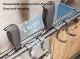 Kitchen Rail with Hooks, Pan and Pot Hangers for Kitchen Wall Mount, Kitchen Hook Rack, No Hole V1189-WXFWAL-20260319-00574