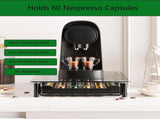 CARLA HOME 60 Coffee Pod Holder Drawer with Tempered Glass Capsule Organizer for Nespresso Pods and V178-36251