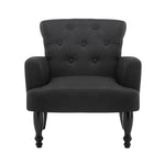 Artiss Armchair Wingback Charcoal Lothair FA-CHAIR-WING02-BK