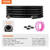 VEVOR Washer Hose, 25 FT, 1/4" Kink Free M22-14mm Brass Thread Replacement For Most Brand V952-GYQXRG25YC11IZ58EV0