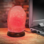 Red USB Himalayan Pink Salt Lamp - Colour Light Bulb - Mini Natural Rock Crystal V238-SUPDZ-31746003730512