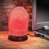 Red USB Himalayan Pink Salt Lamp - Colour Light Bulb - Mini Natural Rock Crystal V238-SUPDZ-31746003730512