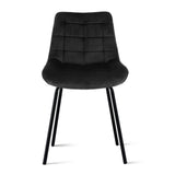 Artiss 2x Dining Chairs Velvet Tufted Kitchen Lounge Cafe Accent Chair Black DINC-K-799-BKX2