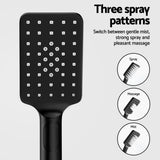 10'' Rain Shower Head Set Handheld Square High Pressure Black SHOWER-B2-SQ-10-BK