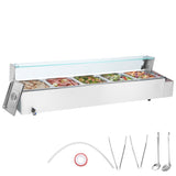VEVOR Commercial Electric Food Warmer Countertop Buffet 5*8Qt with Glass Shield V952-SYSPBWQBLZK5C1L71V3