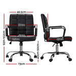 Artiss Office Chair PU Leather Mid Back Black OCHAIR-H-5901-BK