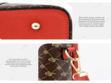 2 PCS Women's Handbag Set PU Leather Tote & Crossbody Purse Fashion Splicing Design Red V888-ELOSUNG44023