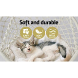 Gardeon Hammock Chair Outdoor Hanging Macrame Cotton Indoor Cream HM-CHAIR-SWING-CREAM