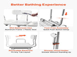 Tub Transfer Bench for Bathtub, 180 kg Capacity Heavy Duty Shower Chair with Arm, Backrest and V952-GDSYGZYTLSLB9D365001V0