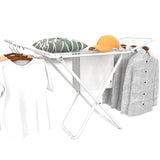 Double Wing Floor Folding Drying Rack For Clothes Quilt Towel-White V1161-108152