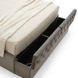King Storage Bed Frame Fabric Upholstery Tufted Headboard V43-BED-HELNA-K